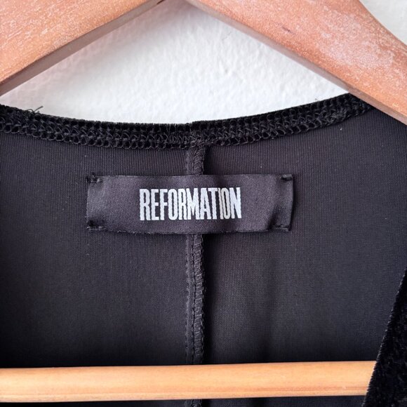 Reformation Avalon Velvet Lace-Up Bodysuit - Picture 8 of 9